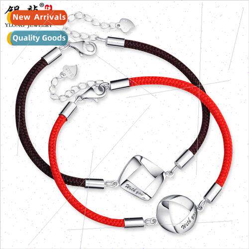 925 silver jewelry whyou four-way couples bracelet red rope