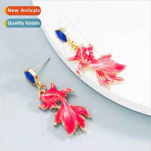 Korea small fish earrings creative new tide Korean cute earr