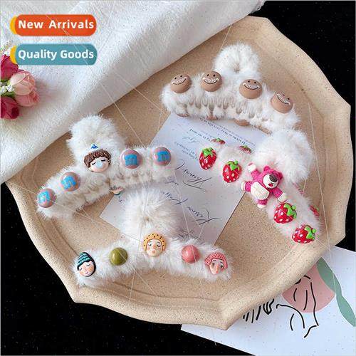 cartoon doll fru plush scrunchie strawberry bear hair clips