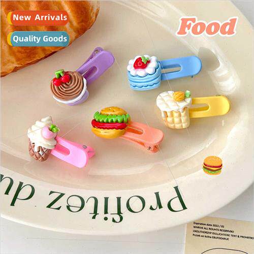 Dopamine cartoon dessert gourmet hair clips girl bangs clip