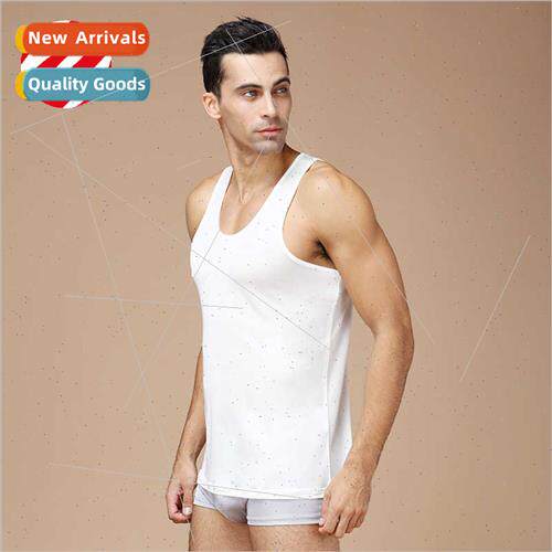 Summer new men silk undershirt loose breathable mulberry sil