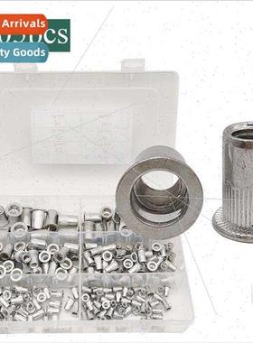 205pcs box M3-M10 aluminum alloy pull rivet nut knurled flat