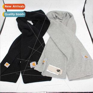 Solid color long striped scarf men women scarf black light g