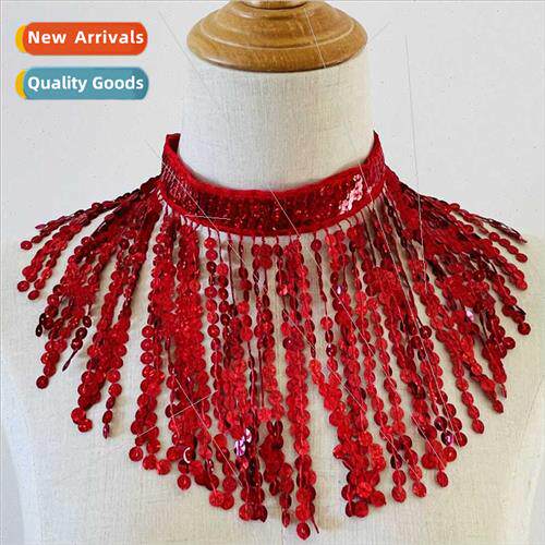 Latin dance sequins tassel necklace Europe necklace DS night