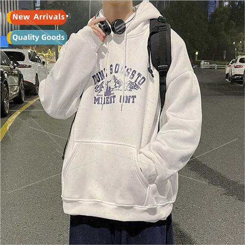 Autumn winter loose couple sweater wh Slim hooded HK pullove