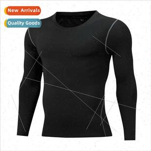 Men autumn winter tights long-sleeved men elastic sports fne