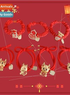 Red headbfestive 2024 new hair bleather bfemale tie head pil