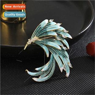 New Chinese enamel gradient phoenix brooch luxury high-grade