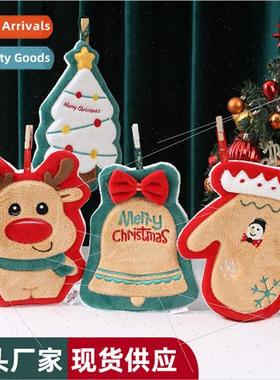 Christmas Hand Towel Hangable New Coral Velvet Water Absorbe