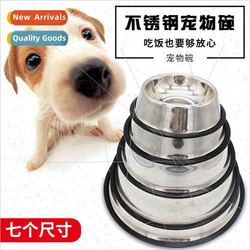 Stainless steel dog bowl anti-tip dog bowl food bowl pet bow