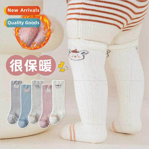 Thickened warm baby stockings fall and winter coral velvet k
