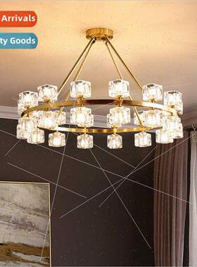 -modern light luxury copper living room chandelier Scandinav