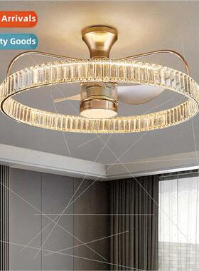 Crystal fan light new light luxury living room restaurant in