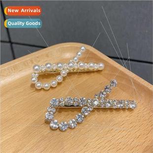 Korean new pearl cross duck imation hairpin jewelry ins head