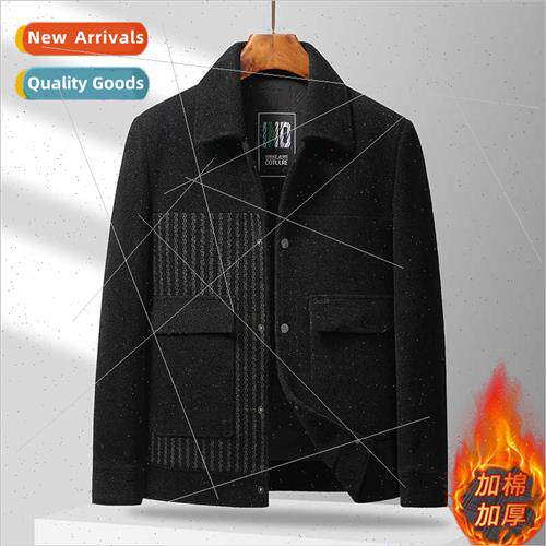 Men lapel gold mink jacket middle-aged fashion business casu