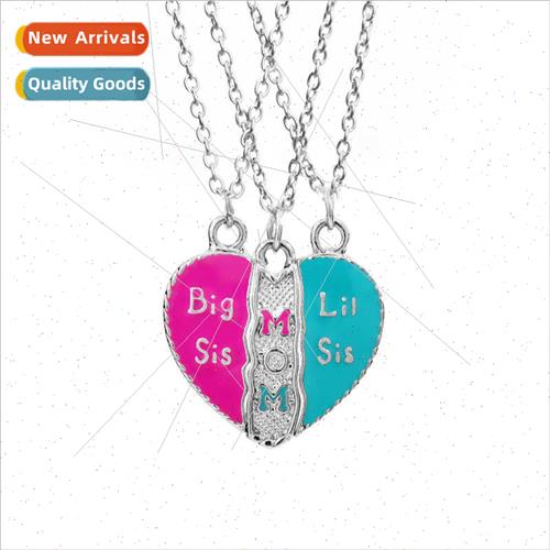 Europe ins three petal patchwork good friend heart necklace