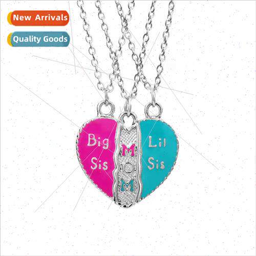 Europe ins three petal patchwork good friend heart necklace