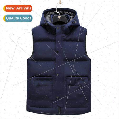 Down jacket vest winter thickened undershirt hooded sleevele