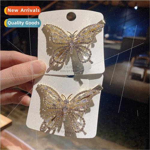 New Korean butterfly full diamond hair clips a word clip ban