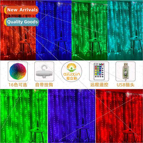 New RGB color changing remote control copper wire curtain li