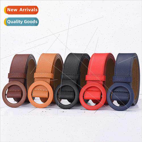 Hole-free women belts hole-free versatile pure color simple