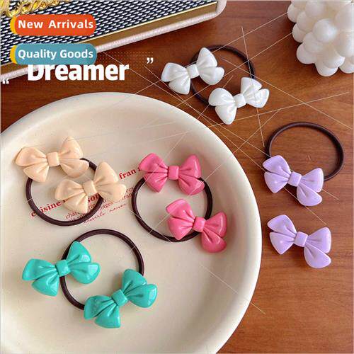 Cream color bow hair clips hair ring simple versatile duckbi