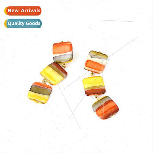 Fashion baroque colorful geometric shell earrings personaliz