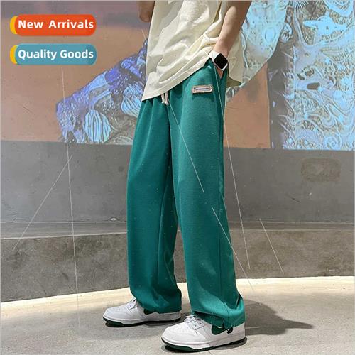Sweatpants men spring fall 2022 new high-waisted thin green