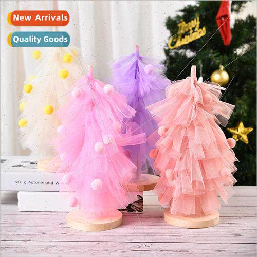 Creative Christmas Tree Skirt Tabletop Ornament Cute Gauze P