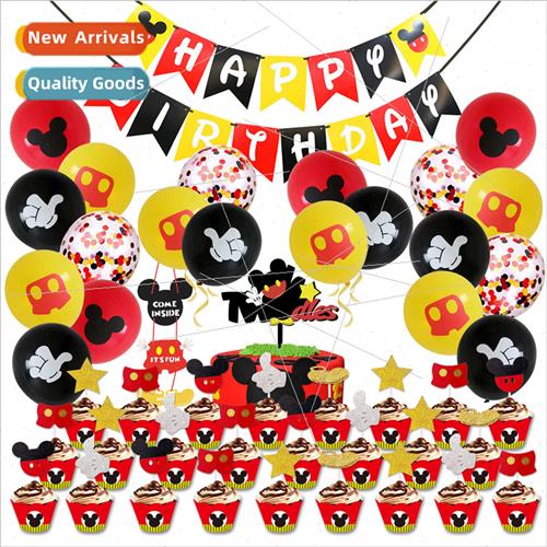 Mickey Birthday Decoration Set Happy Birthday Banner Cake St