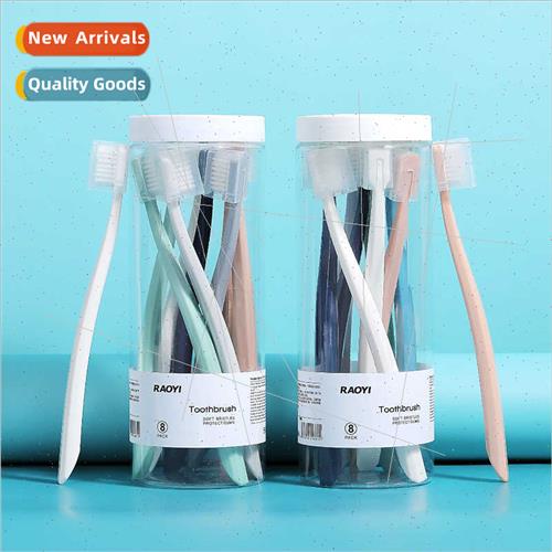 8pcs Bucket Toothbrushes Soft Bristles Adult Family Pack wh