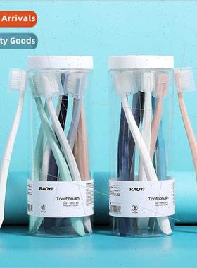 8pcs Bucket Toothbrushes Soft Bristles Adult Family Pack wh