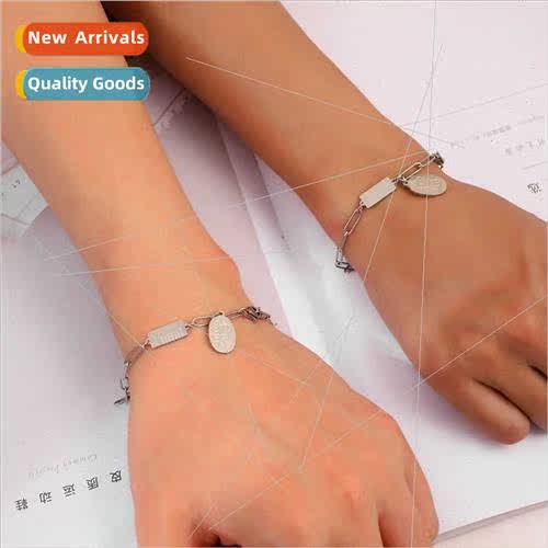 Trans nd stainless steel bracelet cold wind round sign retro
