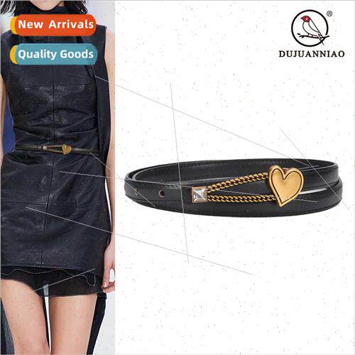 Belt female sense niche new paper clip love buckle head fash