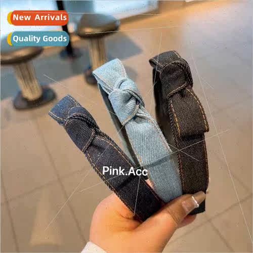 spring summer new retro ins cowboy delicate side bow teeth -