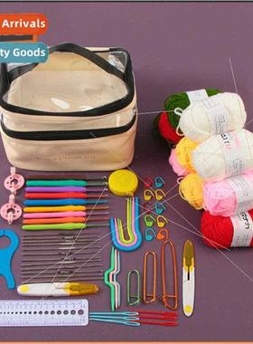 New 4 strands milk cotton wool glue handle crochet hook set