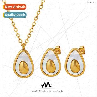 avocado egg shape Korea earrings versatile necklace jewe new