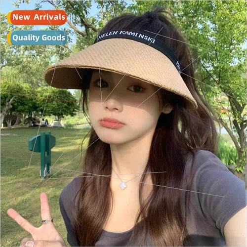 2023 female letters hollow top sun hat ins summer sunscreen
