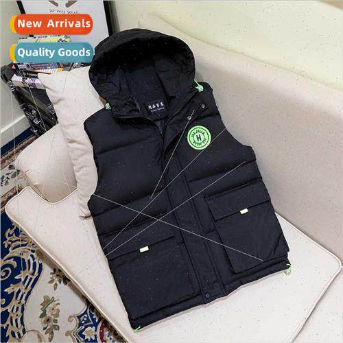 H leisure outdoor couple down cotton vest autumn winter blac