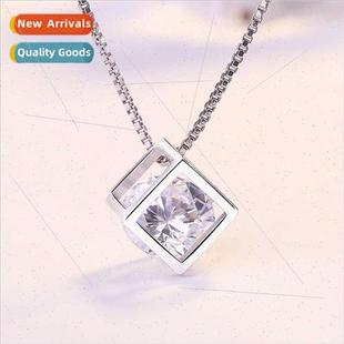 s925 silver pendant love magic square pendant female openwor