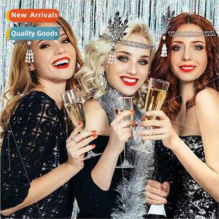 1920s Party Prom Hair Accessories Pearl Hair Crown Rhineston