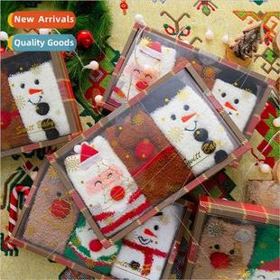 year Christmas calf mid red natal women socks velvet Coral