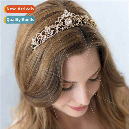 Europe retro Cuban diamond crown classic hollow alloy hair b