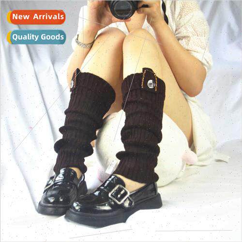 Korean  knted warm fall winter transparent button socks sets