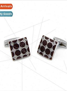 New enamel crystal diamond cufflinks cufflinks upscale men s