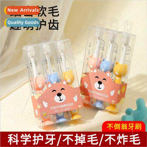 Children toothbrush 3pcs 3-6 years old big head bear silicon