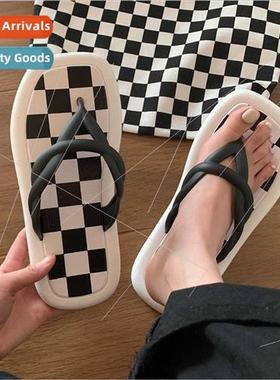 ins fashion female summer soft bottom checkerboard checkerbo