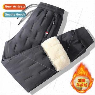 fall winter men Padded warm pants lambswool cotton