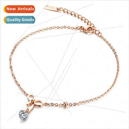 New Korea jewelry crystal shiny diamond bow anklet fashion c