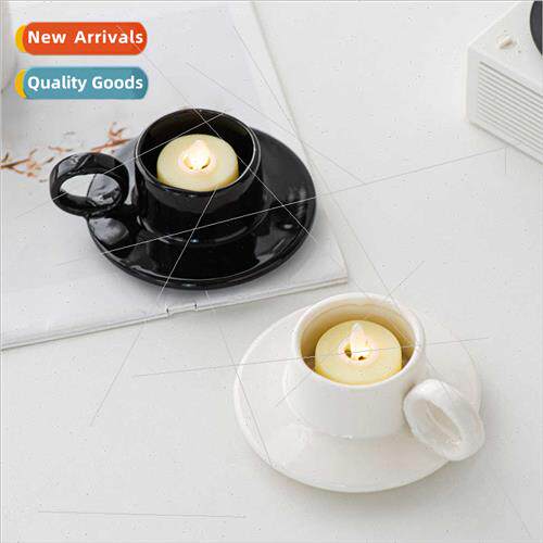 Modern mple Ceramic Handheld Candle Holder Compact Candle Cu